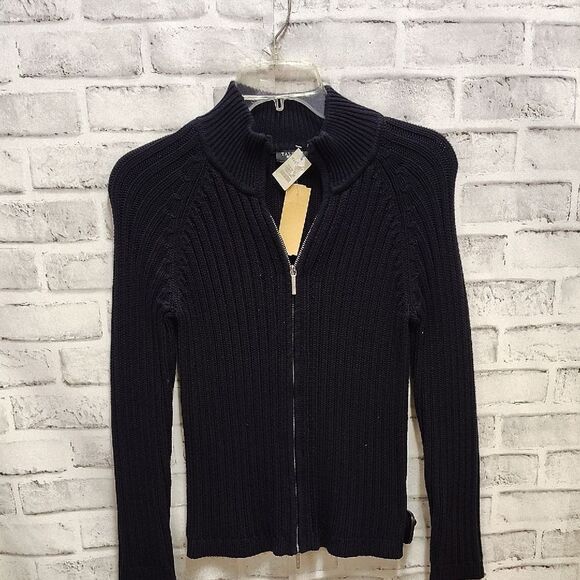 Talbots Blue Cardigan Sweater with Textured Knit - Picture 1 of 3